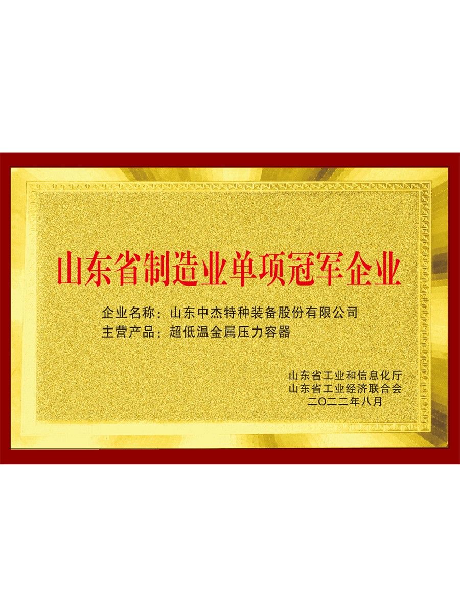 山東省制造業(yè)單項(xiàng)冠 軍企業(yè)